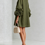 Marisela™ | Dress Short with Puños of Flores