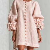 Marisela™ | Dress Short with Puños of Flores