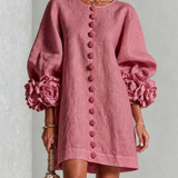 Marisela™ | Dress Short with Puños of Flores