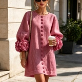 Marisela™ | Dress Short with Puños of Flores