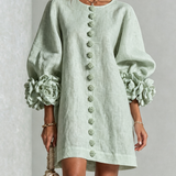Marisela™ | Dress Short with Puños of Flores