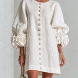 Marisela™ | Dress Short with Puños of Flores