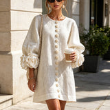 Marisela™ | Dress Short with Puños of Flores