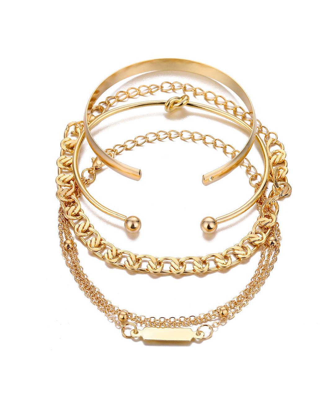 Juego of Pulseras of Cadena of Metal of 4 Pieces