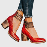 Casilda™ | Botín Vintage of Heel Bloque with Hebillas