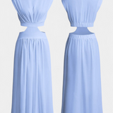 Jocelyn Long Set Minimalist with High Neck and Side Slit