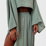 Martha Two-Piece Set with Skirt of Slit High