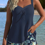 Rocío™ | Striped tankini with two-piece panties