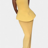 Clarita Two-Piece Set Pleated Strapless
