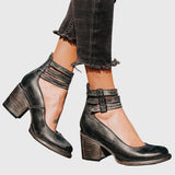Casilda™ | Botín Vintage of Heel Bloque with Hebillas