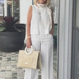 TrinidadTM | Set White Blouse and Trousers Wide