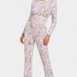 Jimena Mono with Lace with Lentejuelas and Cinturón