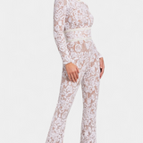 Jimena Mono with Lace with Lentejuelas and Cinturón