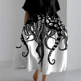 Rafaela™ | Dress wide Bicolor Printed Artistic