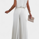 Liora Two-Piece Set with Structured Top and Trousers Pleated
