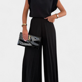 Liora Two-Piece Set with Structured Top and Trousers Pleated