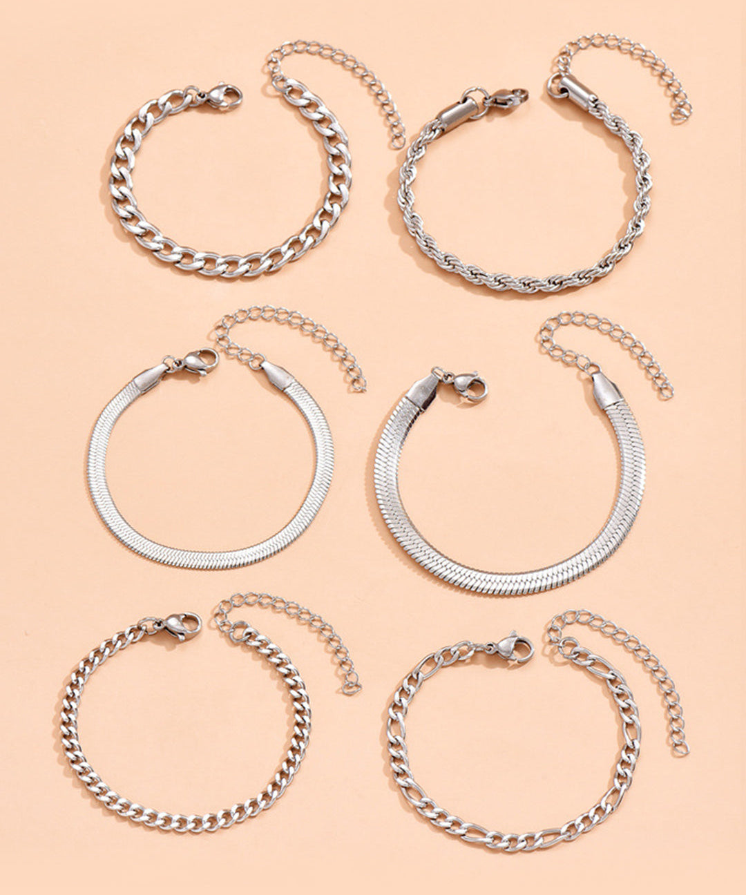 Set of Pulseras of Cadena Cubana of 6 Pieces