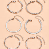 Set of Pulseras of Cadena Cubana of 6 Pieces