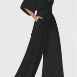 Isaura Mono Long Elegant with wide-leg and V-neckline
