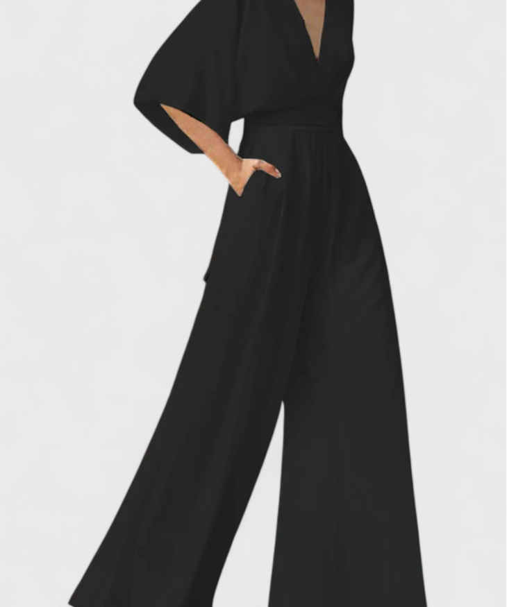 Isaura Mono Long Elegant with wide-leg and V-neckline