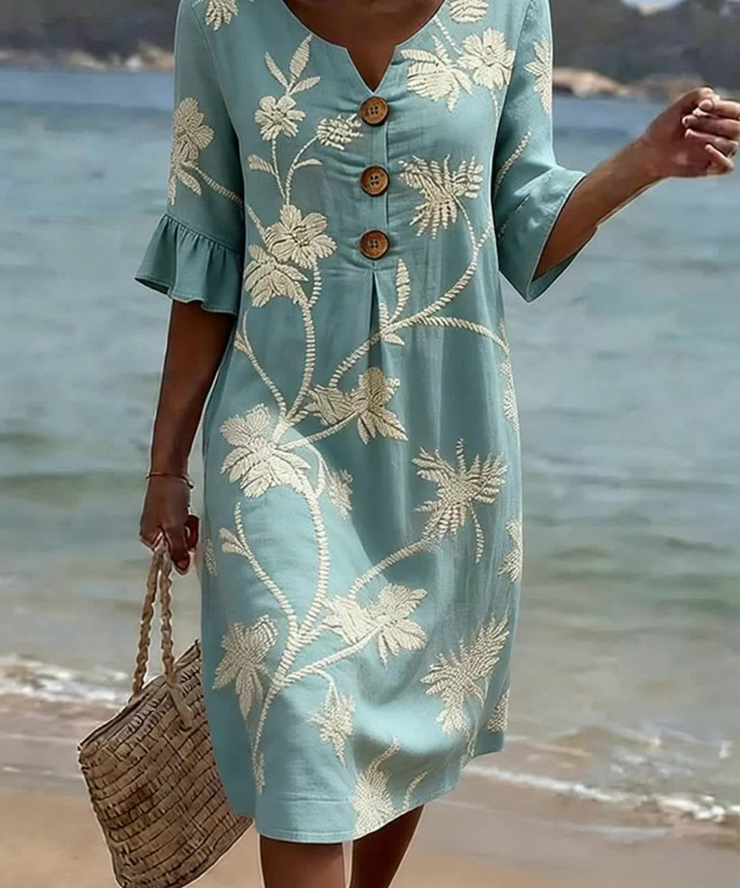Women's Casual Floral Print Dress.