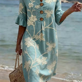 Women's Casual Floral Print Dress.