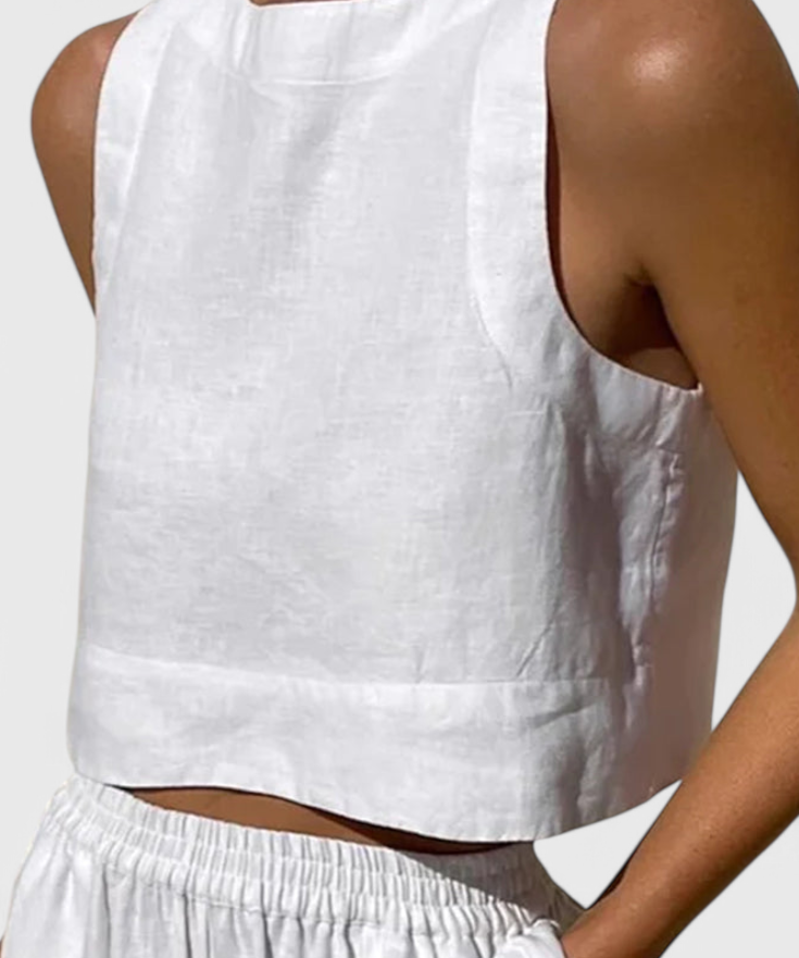 Avelina Minimalist Set in Cotton and Linen Lightweight