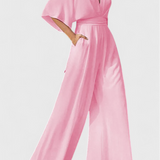 Isaura Mono Long Elegant with wide-leg and V-neckline