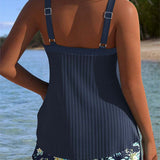 Rocío™ | Striped tankini with two-piece panties
