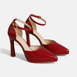 LuciaTM | Heel of Piel with Bico Fine and Strap in the Ankle
