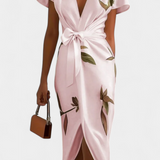 Dhalia Dress Cruzado Printed of Hojas