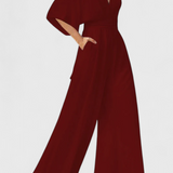 Isaura Mono Long Elegant with wide-leg and V-neckline