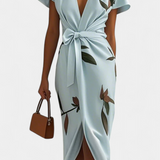 Dhalia Dress Cruzado Printed of Hojas