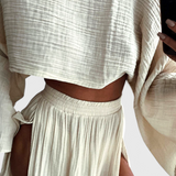 Martha Two-Piece Set with Skirt of Slit High