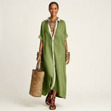 Sagrario™ | Dress Camisero Long with Neckline in Contraste