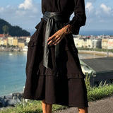 Jada Dress Sudadera with Ruffles and Silhouette Casual-Chic