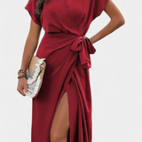 Begoña Dress Cruzado with Cinturón and Slit Subtle
