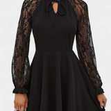 Jasella Dress Mini with Lace Floral with long sleeves