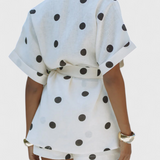 Avila Set of Kimono with Nudo and Shorts with Polka dots