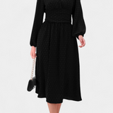 Faela Dress Midi of Office with Polka dots Suizos