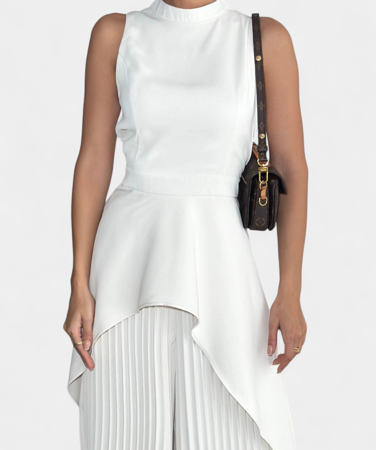 Chrysoula Set Asymmetric with Trousers Pleated