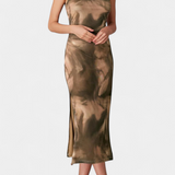 Helaia Dress Long with Slit and Print Digital