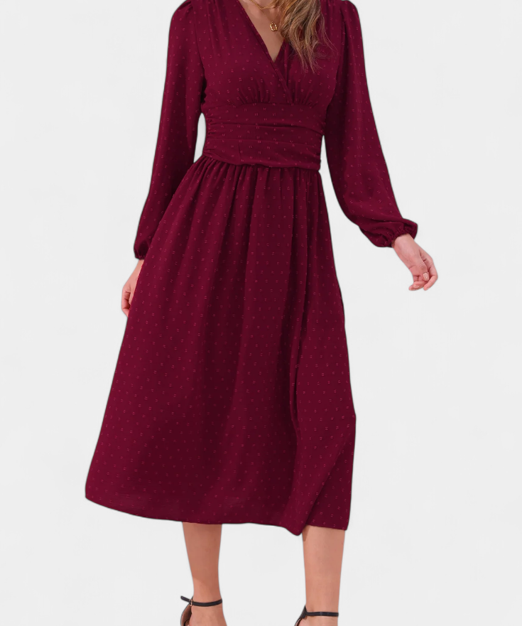 Faela Dress Midi of Office with Polka dots Suizos