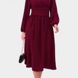 Faela Dress Midi of Office with Polka dots Suizos