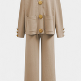 Aireen Set of Punto with Cárdigan and Wide-Leg Trousers