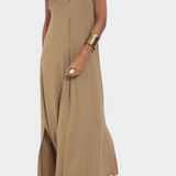 Felisa Dress Maxi Sleeveless in Color Liso and Silhouette Elegant