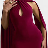 Faffienia Dress Maxi with halter neckline and Cut in Shape of Llave