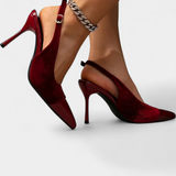 Candice Heels Stiletto of Velvet with Patchwork