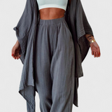Henley Set Casual of two-piece with Cardigan