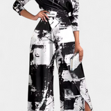 Brina Jumpsuit Long Tie Dye with Off-Shoulder and wide-leg with Slit